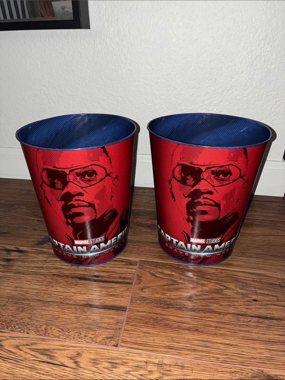 Marvel Captain America Themed Red and Blue popcorn baskets (Pair)